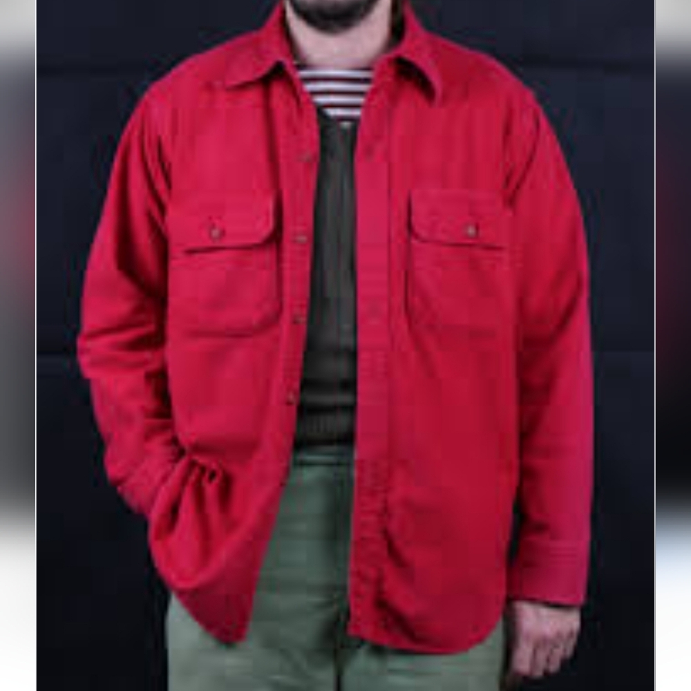 Vintage Red Woolrich 100% Cotton Thick Flannel Size Small